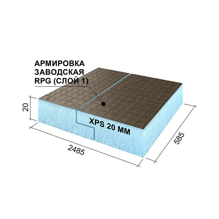 Утеплитель Ruspanel 20х585х2485 L кромка с односторонним армированием фото 2