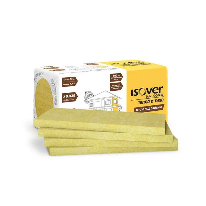Утеплитель ISOVER Тепло и Тихо Тепло под Сайдинг 50х600х1000